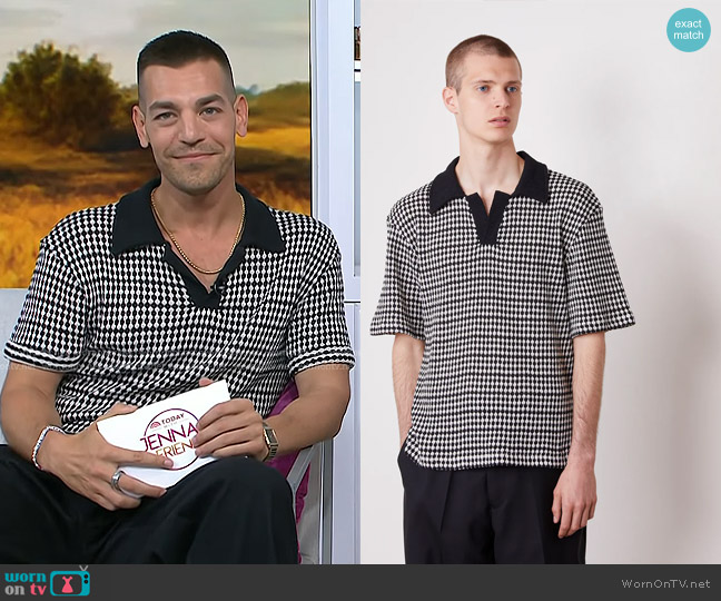 Officine Generale Pele Polo worn by Matt Rogers on Today