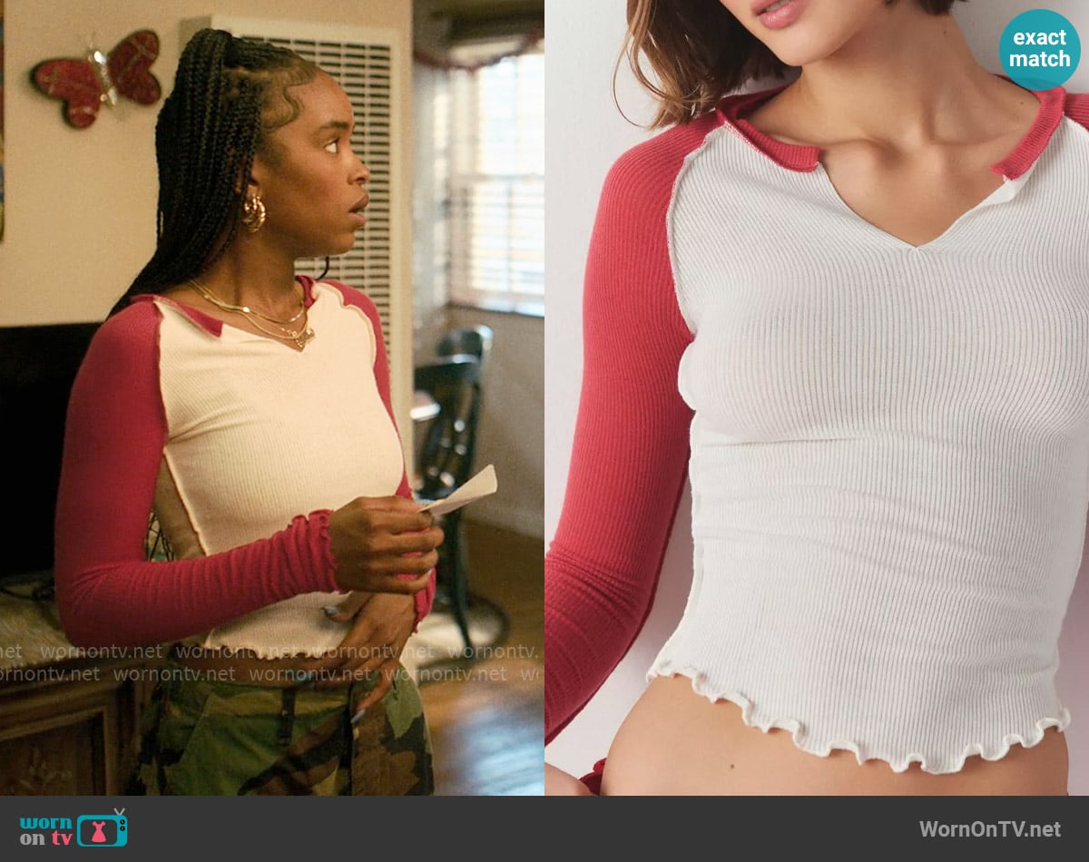 Out From Under Baseball Notch Neck Layering Tee worn by Keisha Clark (Lovie Simone) on Forever