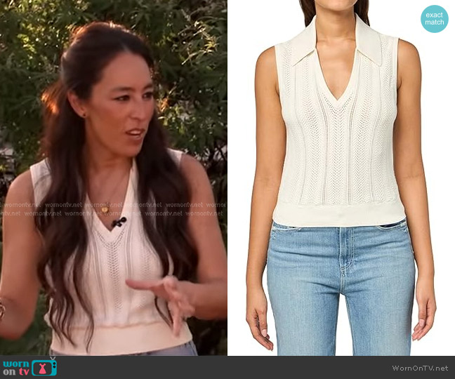 Paige Rossana Sweater Tank in Ivory worn by Joanna Gaines on Good Morning America