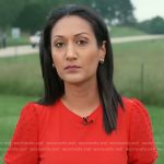 Priya Sridhar’s red swiss dot sleeve top on Today