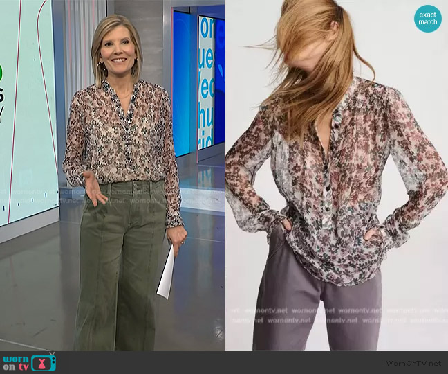 Rag and Bone Susan Floral Blouse worn by Kate Snow on NBC News Daily
