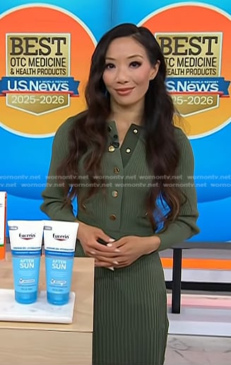 Shanley Chien’s green rib knit dress on Today