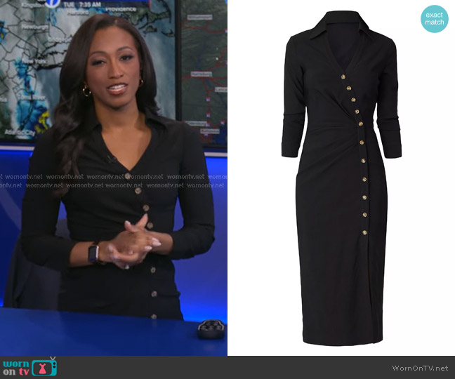 Shoshanna James Gathered Jersey Midi-Dress worn by Brittany Bell on Good Morning America