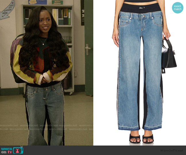 Simkhai Shia Straight Leg Pant worn by Amina Simms (Alexis Chikaeze) on All American