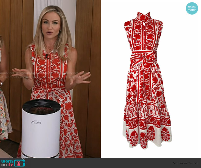 Sue Sartor Sleeveless Flounce Dress worn by Maria Provenzano on Access Hollywood
