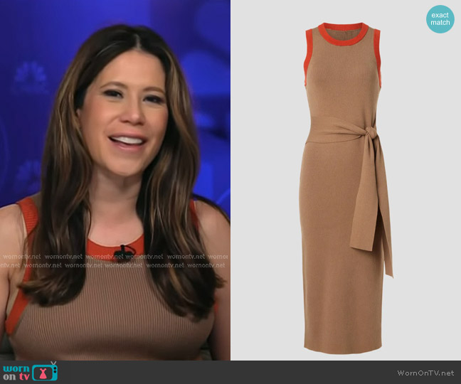 Toccin Colorblocked Midi Dress worn by Deirdre Bosa on NBC News Daily