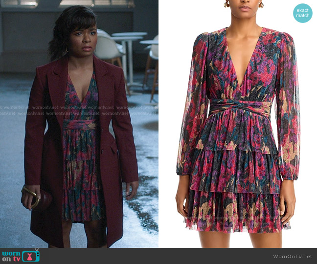 Aqua Tiered Mini Dress worn by Simone Griffith (Alexis Floyd) on Greys Anatomy