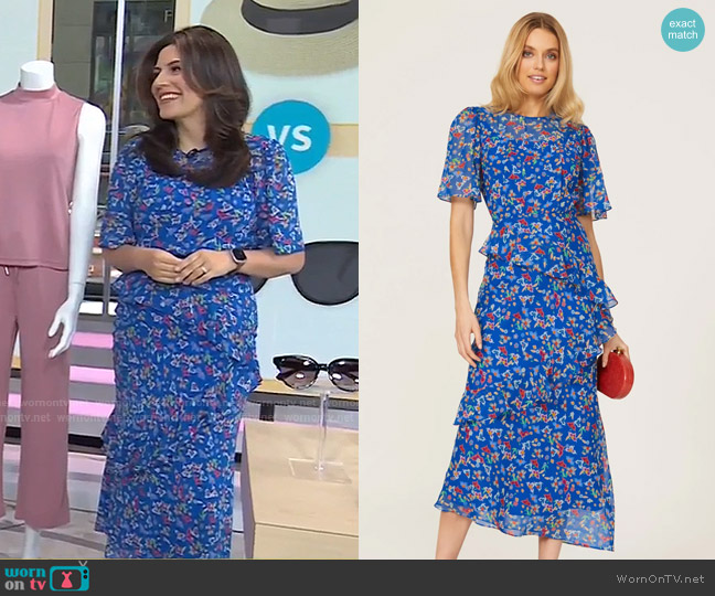 Saloni Vida Dress in Cobalt Patchouli worn by Adrianna Barrionuevo Brach on Today