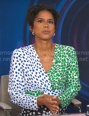 Adriana Diaz’s mixed print dress on CBS This Morning