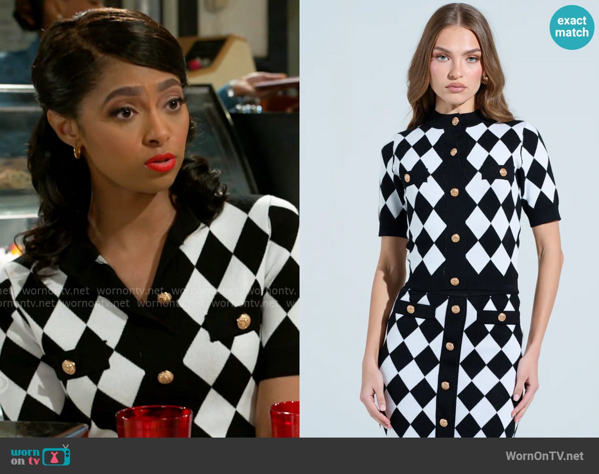Akira The Best Part Button Down Top worn by Kat Richardson (Colby Muhammad) on Beyond the Gates
