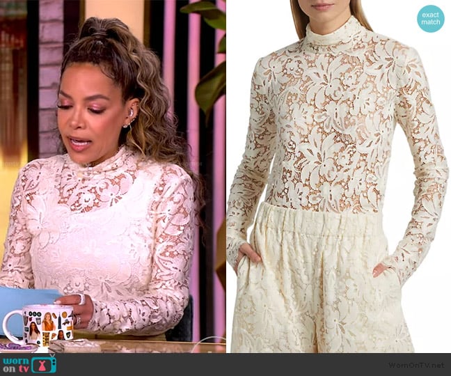 A.L.C. Indy Lace Top worn by Sunny Hostin on The View