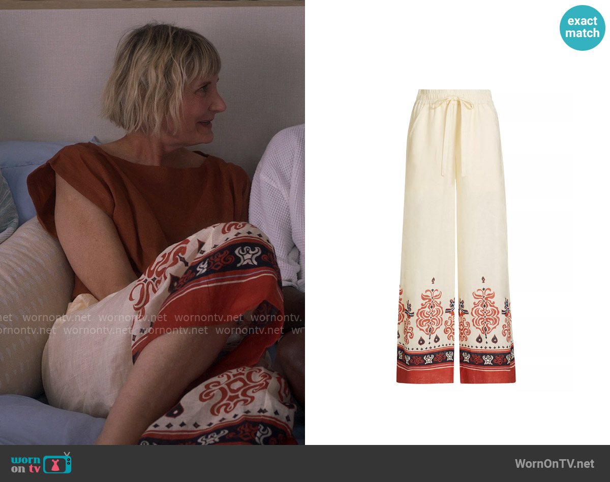 A.L.C. Emmett Linen High-Rise Pants worn by Anne (Kerri Kenney) on The Four Seasons