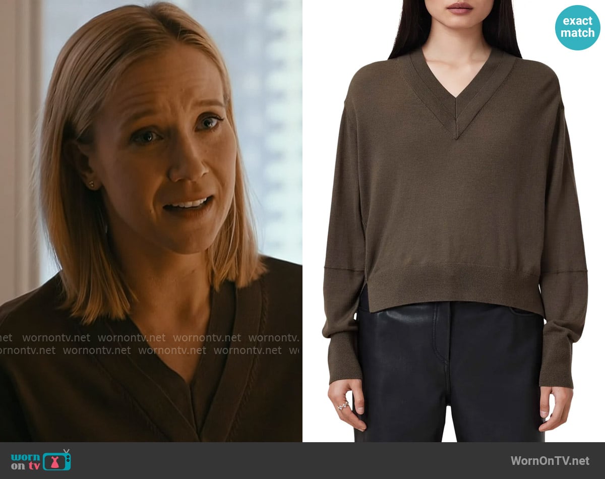 All Saints Julieana Merino Wool Sweater worn by Hannah Asher (Jessy Schram) on Chicago Med