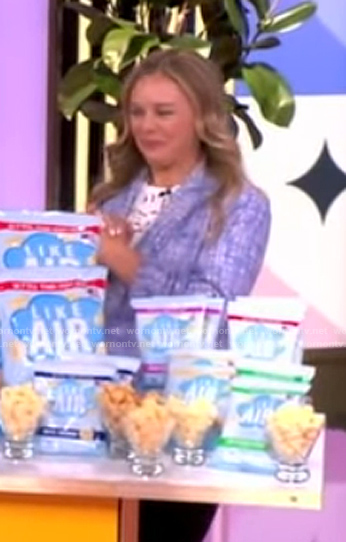 Allison Lin’s blue tweed blazer on The View
