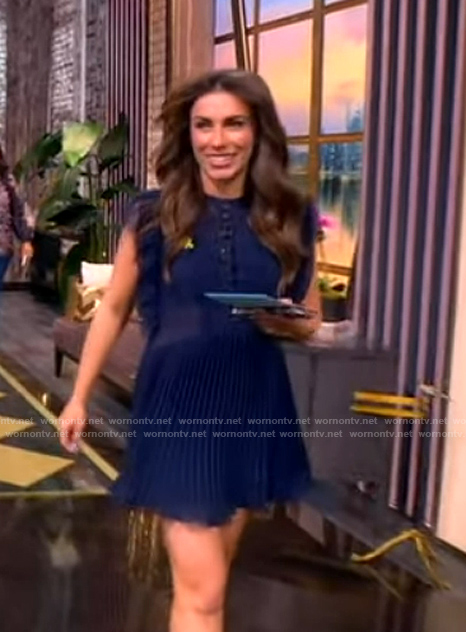 Alyssa’s navy lace mini dress on The View