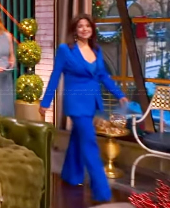 Ana’s blue blazer and wide leg pants on The View