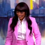 Angela Bassett’s pink blazer and pants on The View