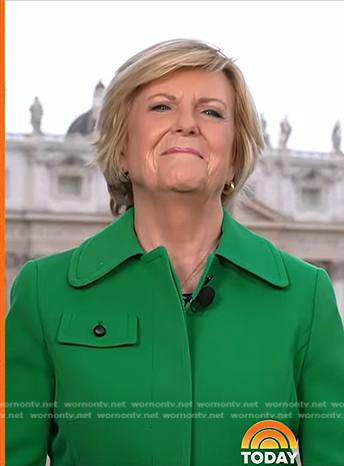 Anne Thompson’s green jacket on Today