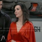 Anna’s red satin maxi dress on General Hospital