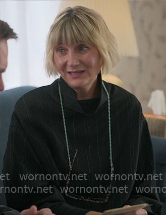 Anne’s black pinstripe top on The Four Seasons