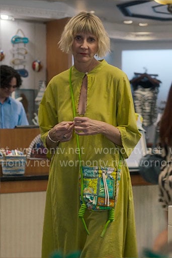 Anne’s green keyhole dress on The Four Seasons