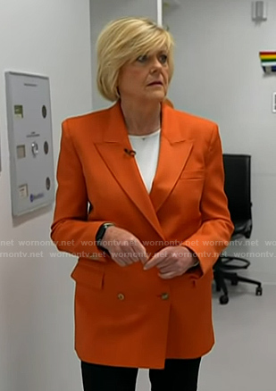 Anne Thompson’s orange double breasted blazer on Today