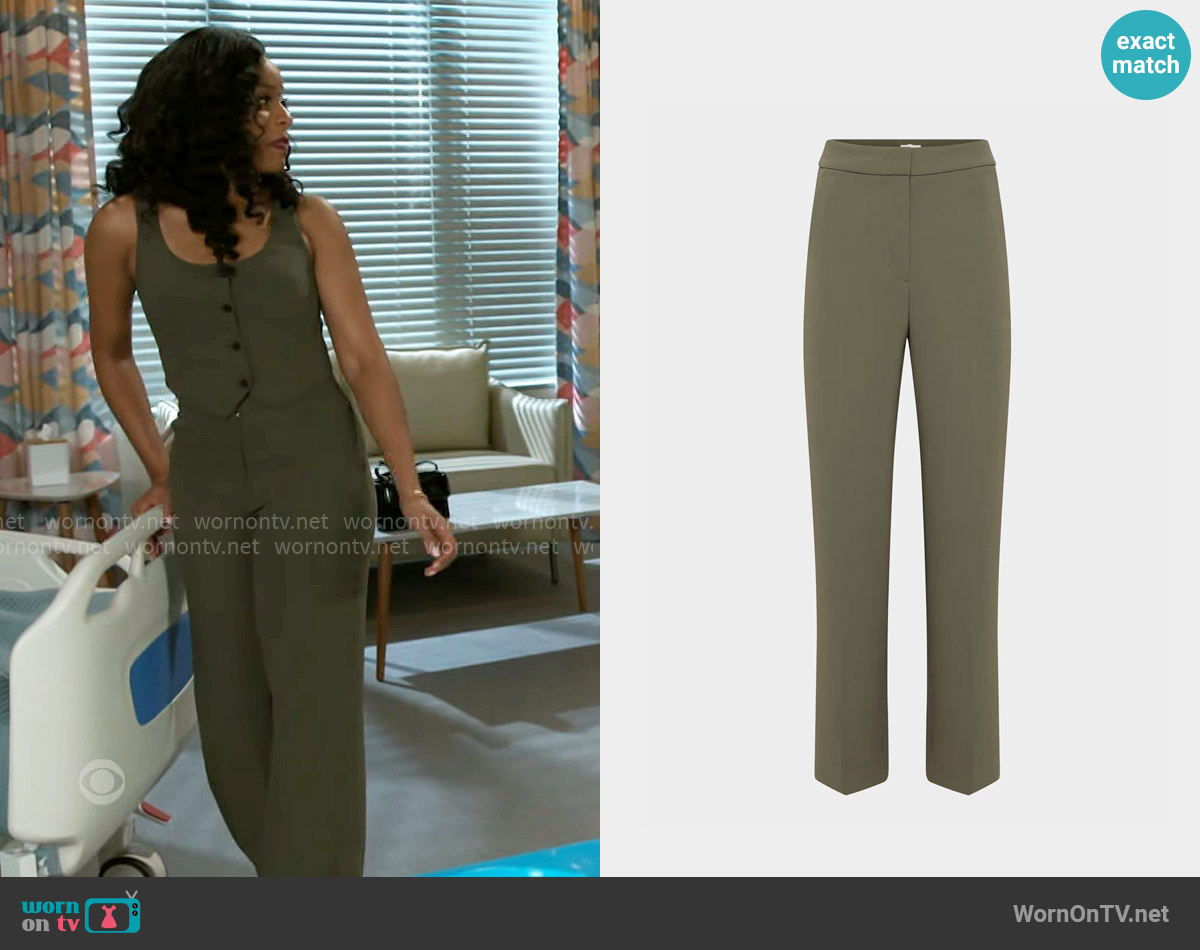 Wilfred The Limitless Pant in Dark Olive worn by Naomi Hamilton Hawthorne (Arielle Prepetit) on Beyond the Gates