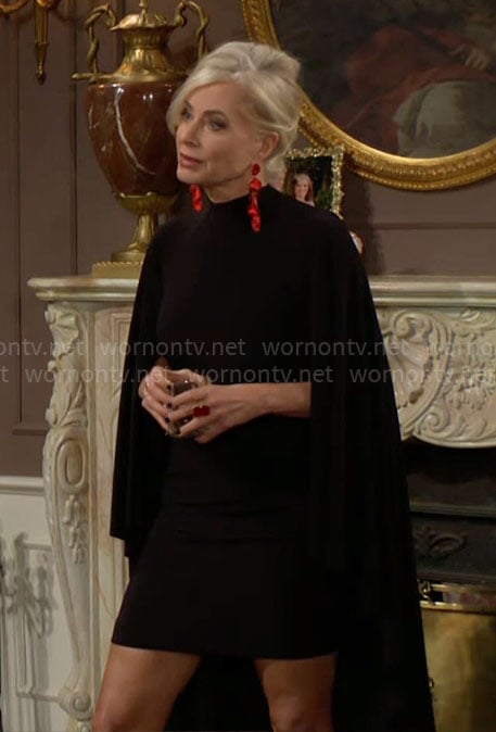 Ashley’s black cape dress on The Young and the Restless