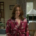 Ashley’s floral pajamas on Beyond the Gates