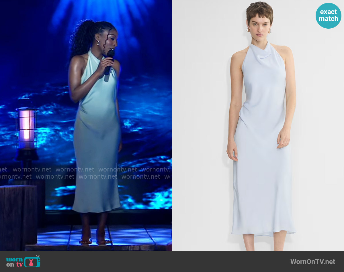 Babaton Audience Satin Dress in Glimmer worn by Trina Robinson (Tabyana Ali) on General Hospital