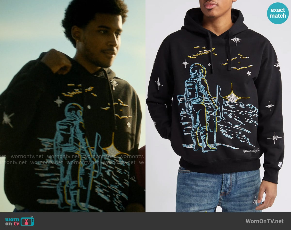 Billionaire Boys Club Night Sky Beaded Hoodie worn by Justin Edwards (Michael Cooper Jr.) on Forever