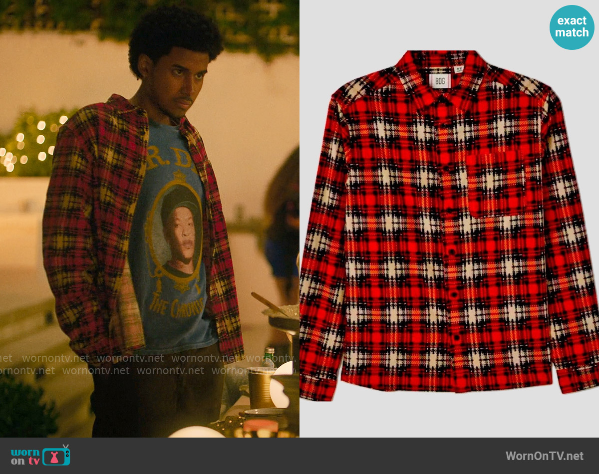 BDG Flannel Overshirt worn by Justin Edwards (Michael Cooper Jr.) on Forever