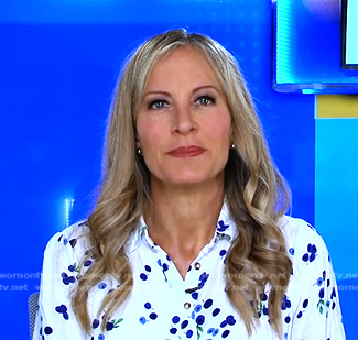 Becky Worley’s white berry print blouse on Good Morning America