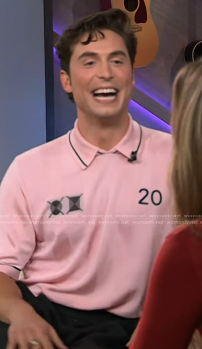 Benito Skinner’s pink polo shirt on The Kelly Clarkson Show