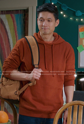 Blue’s rusty orange hoodie on Greys Anatomy