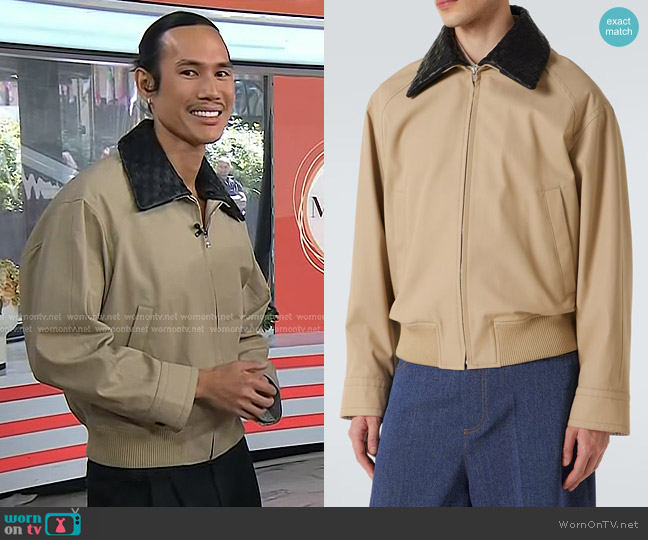 Bottega Veneta Intrecciato Leather-trimmed Twill Blouson worn by Patrick Ta on Today