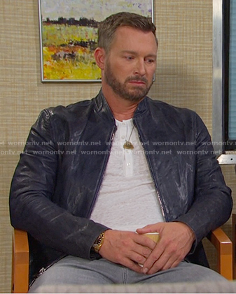 Brady’s blue leather jacekt on Days of our Lives