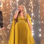 Breanna Nix’s yellow pleated gown on American Idol