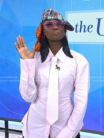 Caroline A. Wanga’s pink tie neck shirt on Today
