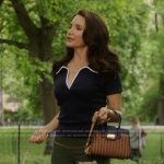 Charlotte’s navy tipped polo on And Just Like That