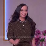 Christina Ricci’s brown polka dot print top on The Jennifer Hudson Show