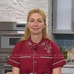 Christina Tosi’s red embroidered shirt on Today