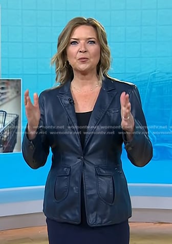 Christine Romans’ navy leather blazer on Today