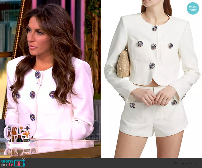Cinq a Sept Auden Collarless Jacket worn by Alyssa Farah Griffin on The View