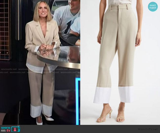 Cinq a Sept Mesa Wide Cuff Pants worn by Keltie Knight on E! News