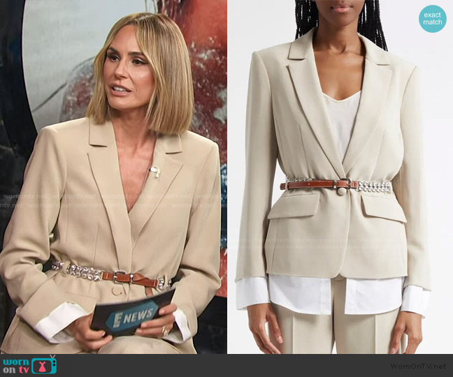 Cinq a Sept Vittoria Layered Belted Jacket worn by Keltie Knight on E! News