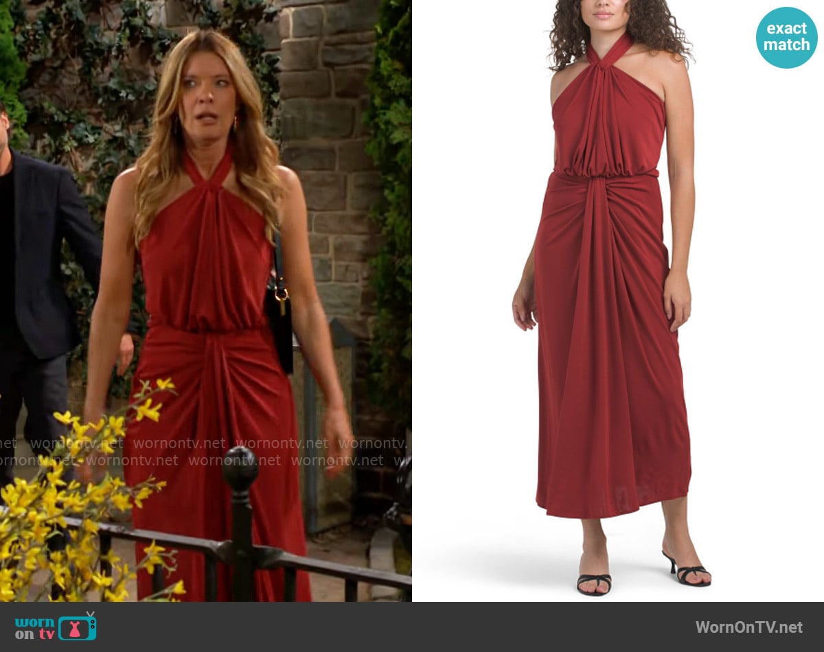 Cinq a Sept Kaily Dress in Rosewood worn by Phyllis Summers (Michelle Stafford) on The Young and the Restless