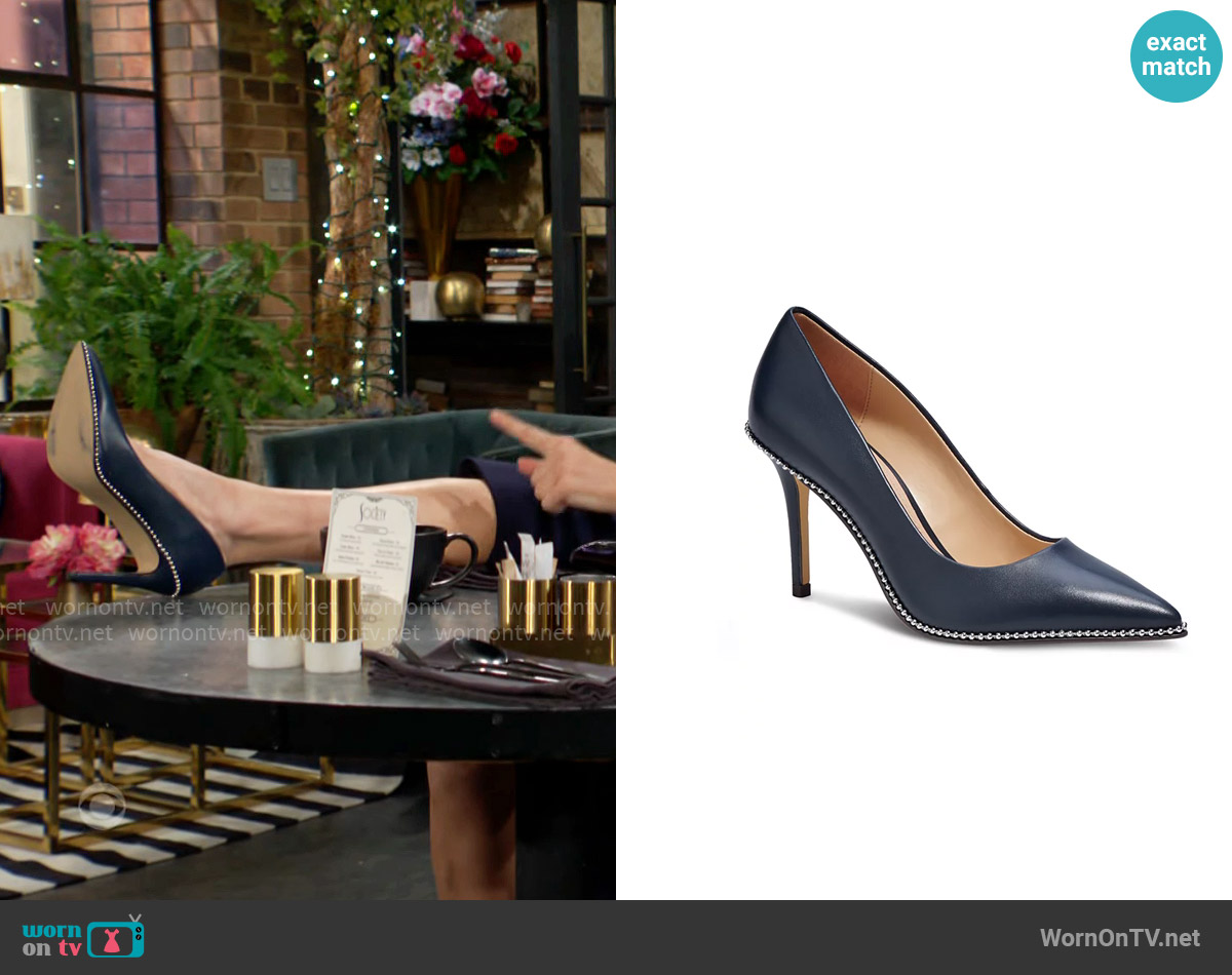 Guess Waverly Beadchain Pumps worn by Phyllis Summers (Michelle Stafford) on The Young and the Restless