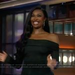 Coco Jones’ black strapless dress on The Kelly Clarkson Show