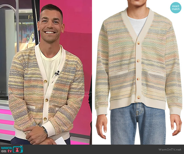 Corridor Resonance Rainbow Mesh Cardigan worn by Matt Rogers on Today